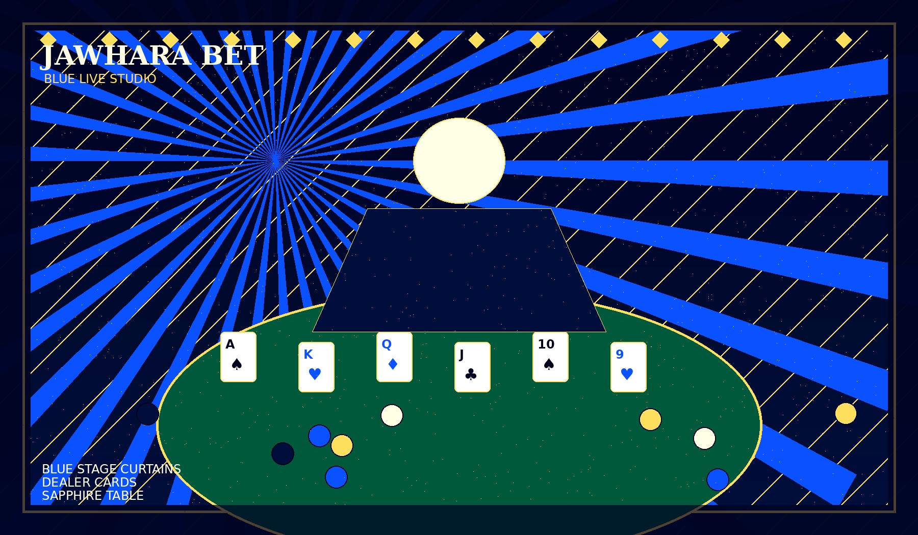 Art Deco casino hero scene for Jawhara Bet